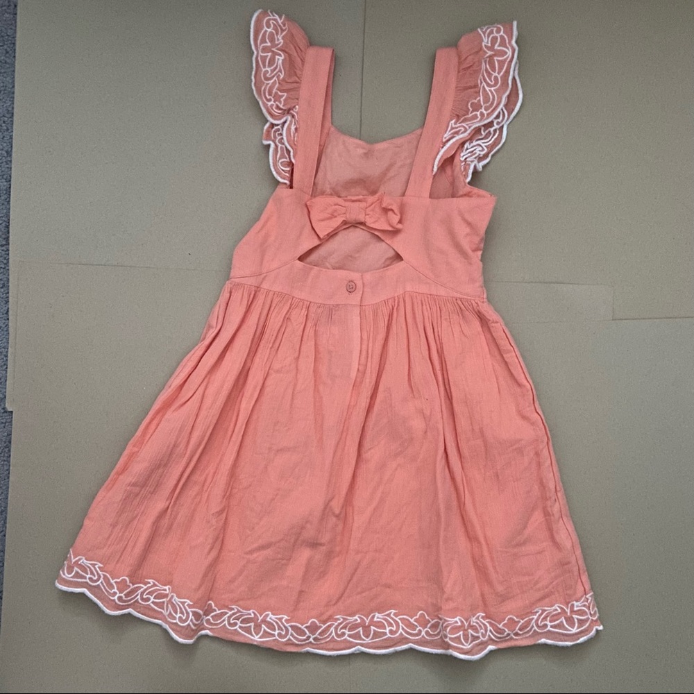 Janie and Jack Embroidered Ruffle Sleeve Sundress, Size 6 - Like New! - Picture 3 of 4